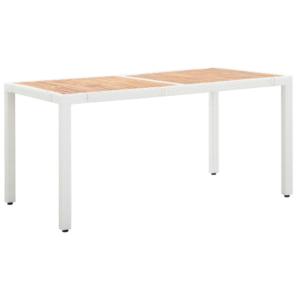 Set Mobilier De Exterior, 7 Piese, Alb, Poliratan