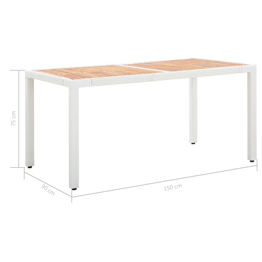 Set Mobilier De Exterior, 7 Piese, Alb, Poliratan