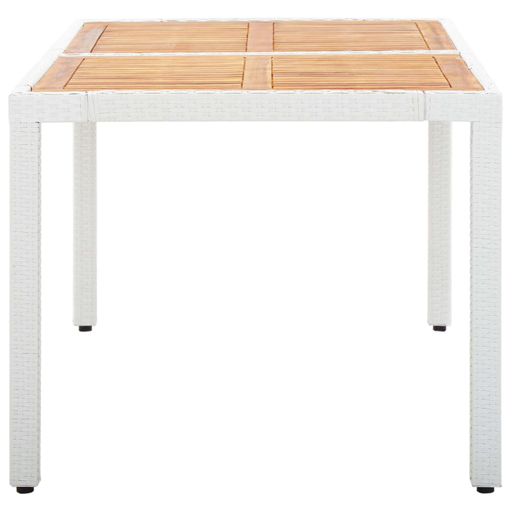 Set Mobilier De Exterior, 7 Piese, Alb, Poliratan