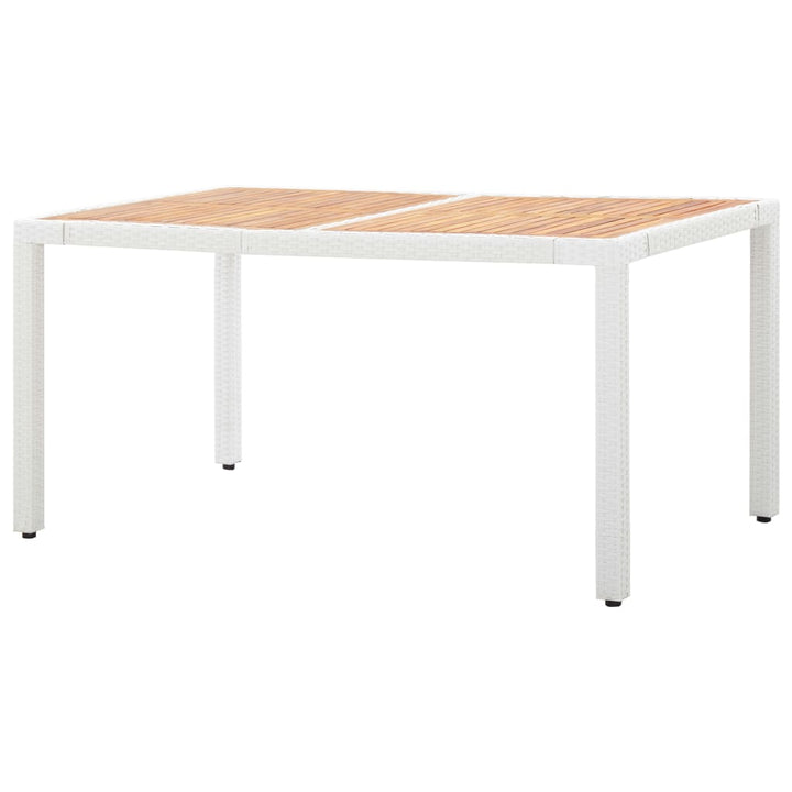 Set Mobilier De Exterior, 7 Piese, Alb, Poliratan