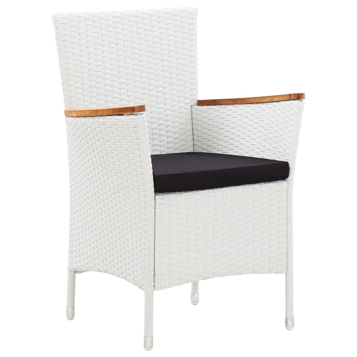Set Mobilier De Exterior, 7 Piese, Alb, Poliratan