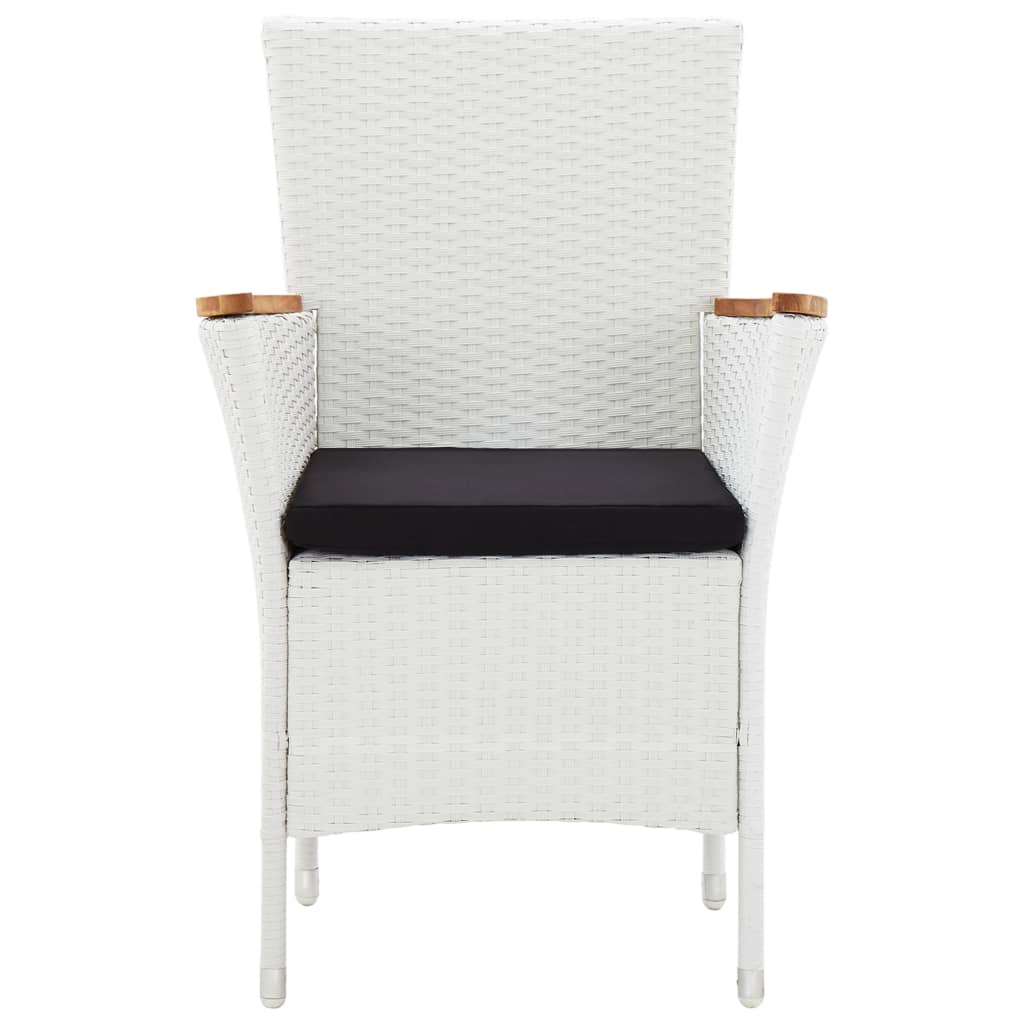 Set Mobilier De Exterior, 7 Piese, Alb, Poliratan