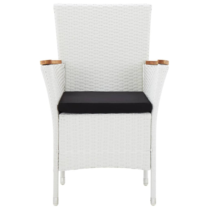 Set Mobilier De Exterior, 7 Piese, Alb, Poliratan
