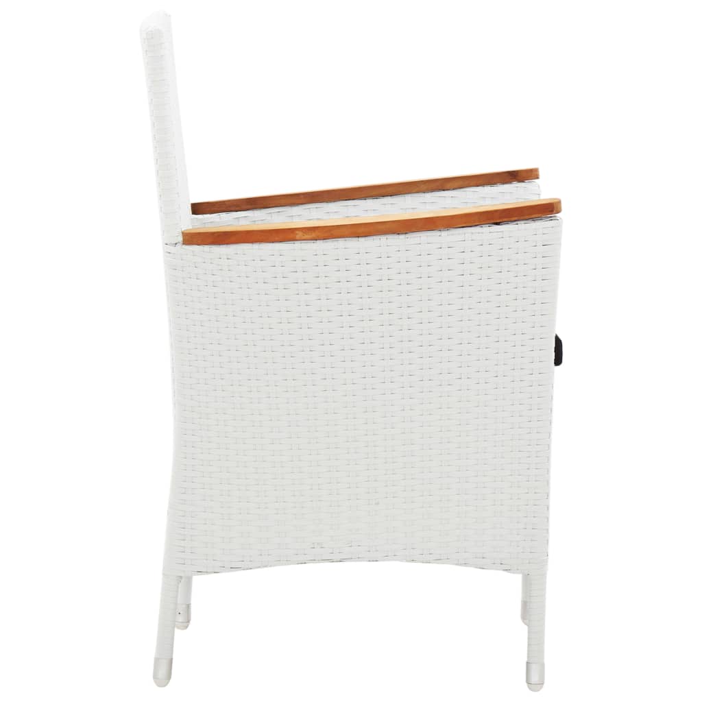 Set Mobilier De Exterior, 7 Piese, Alb, Poliratan