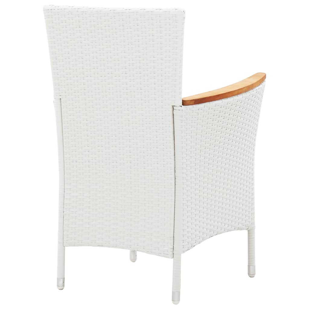 Set Mobilier De Exterior, 7 Piese, Alb, Poliratan