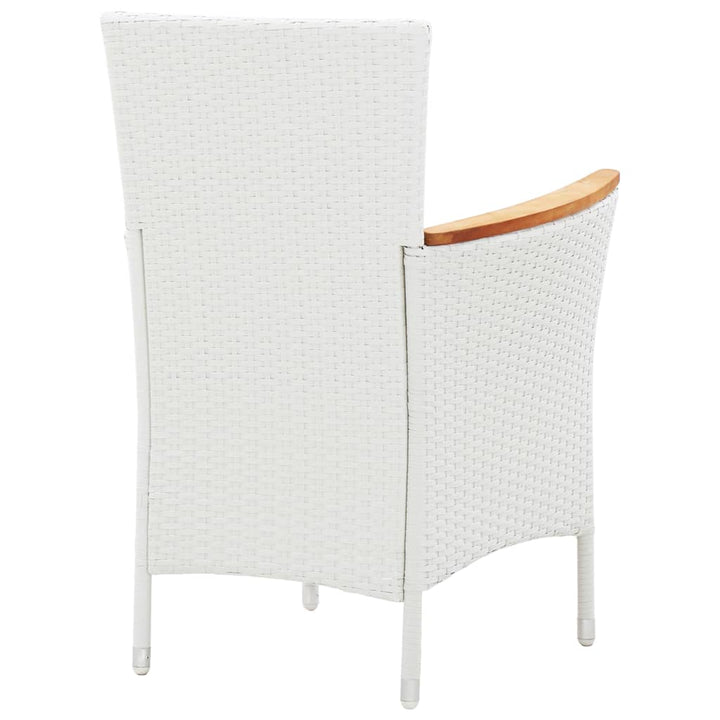 Set Mobilier De Exterior, 7 Piese, Alb, Poliratan