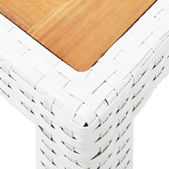 Set Mobilier De Exterior, 7 Piese, Alb, Poliratan