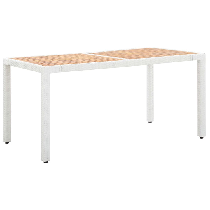 Set Mobilier De Exterior, 7 Piese, Alb, Poliratan