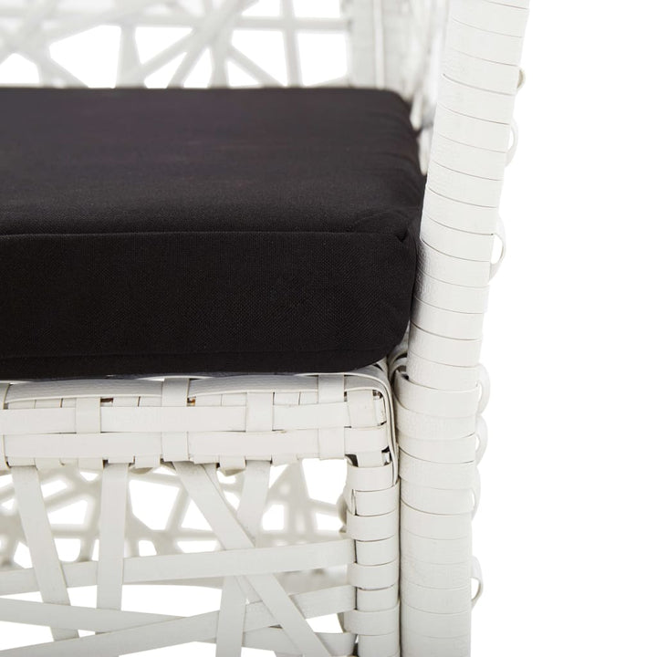 Set Mobilier De Exterior, 7 Piese, Alb, Poliratan