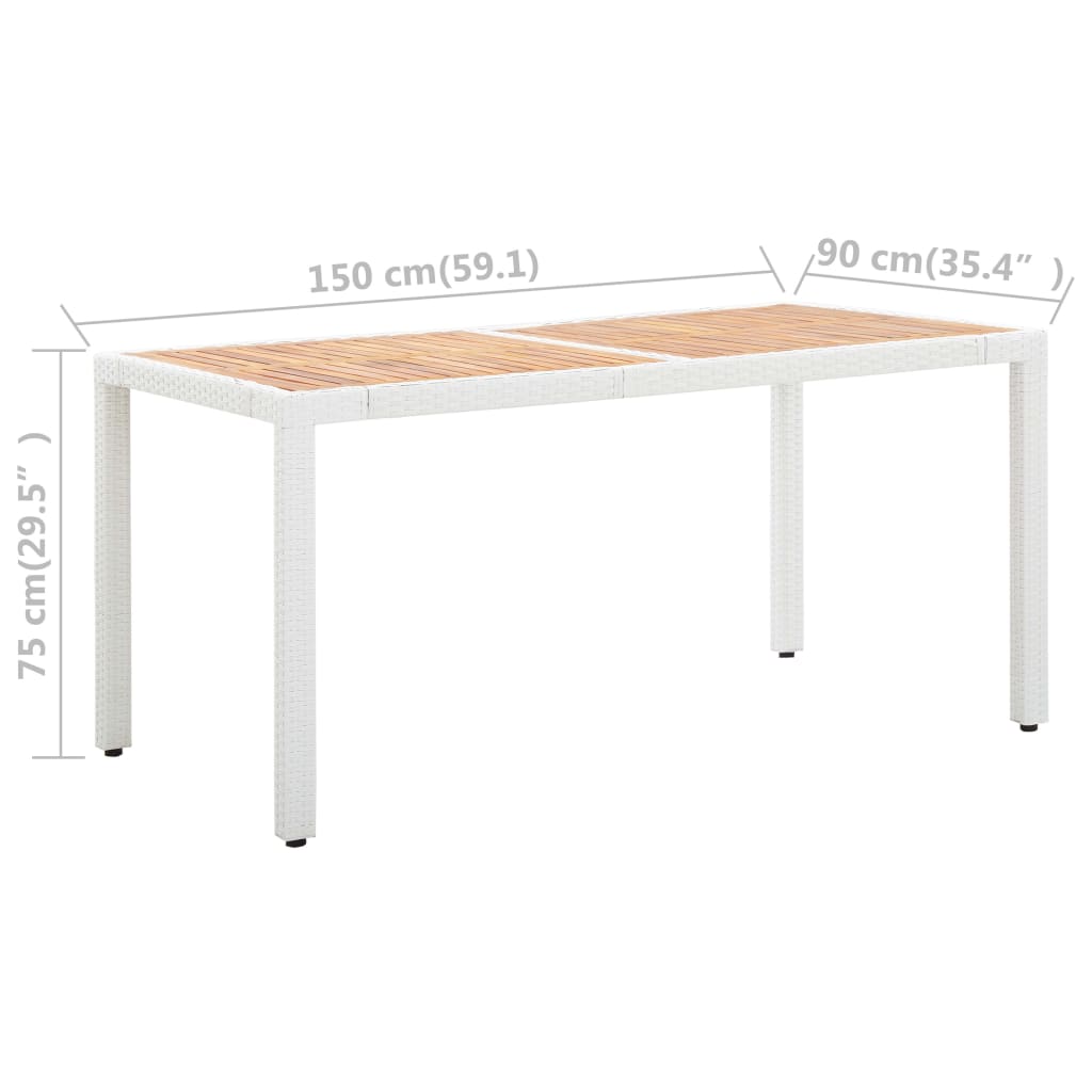 Set Mobilier De Exterior, 7 Piese, Alb, Poliratan