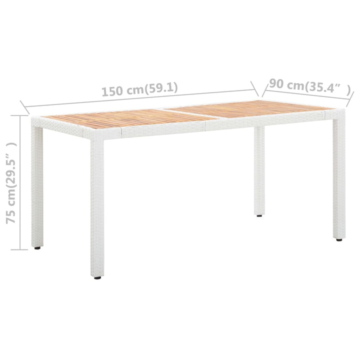 Set Mobilier De Exterior, 7 Piese, Alb, Poliratan