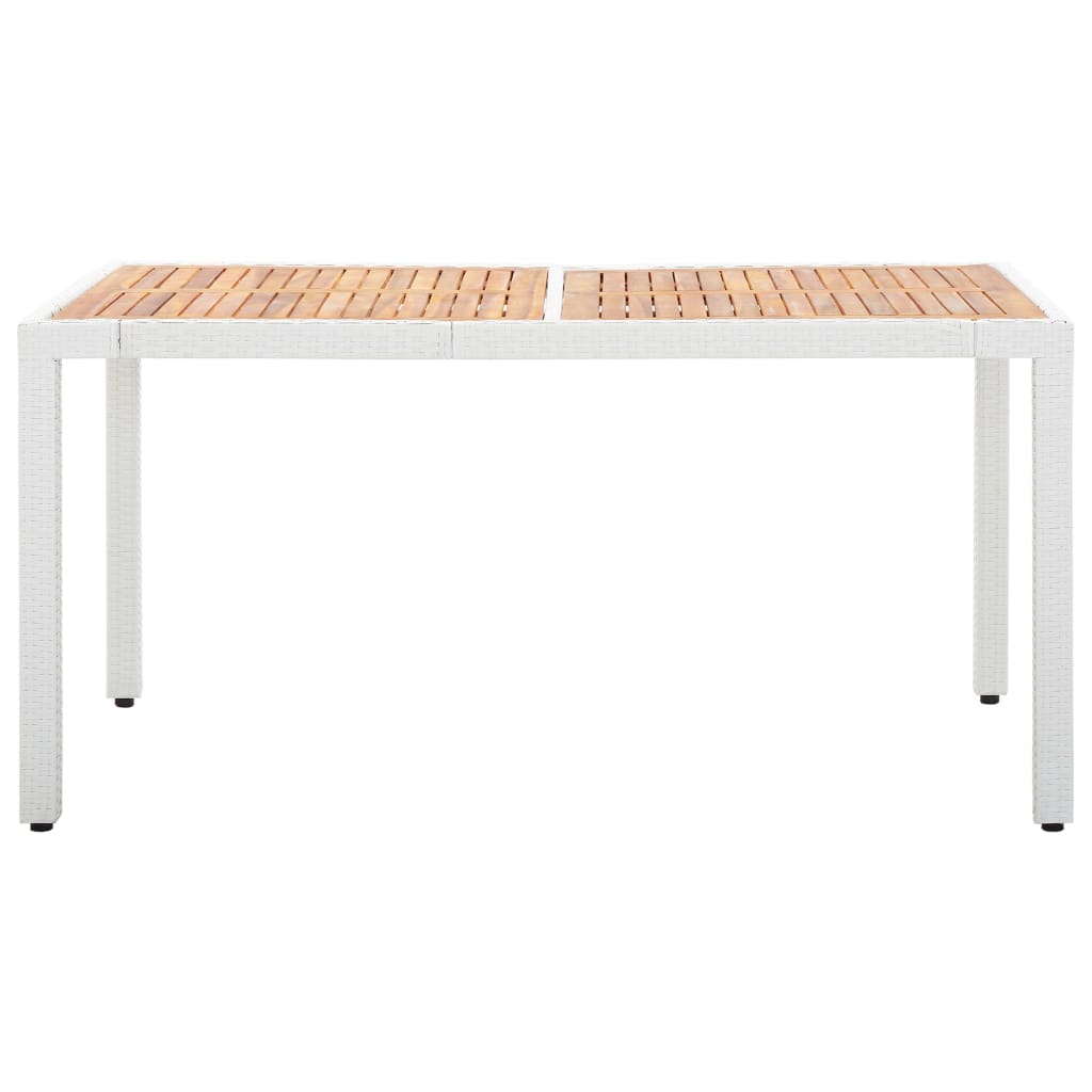 Set Mobilier De Exterior, 7 Piese, Alb, Poliratan