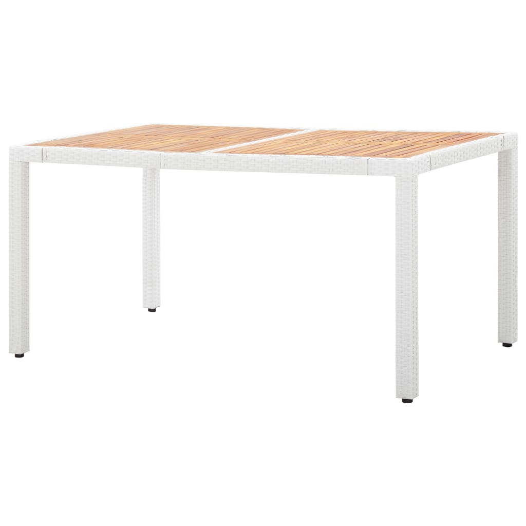 Set Mobilier De Exterior, 7 Piese, Alb, Poliratan