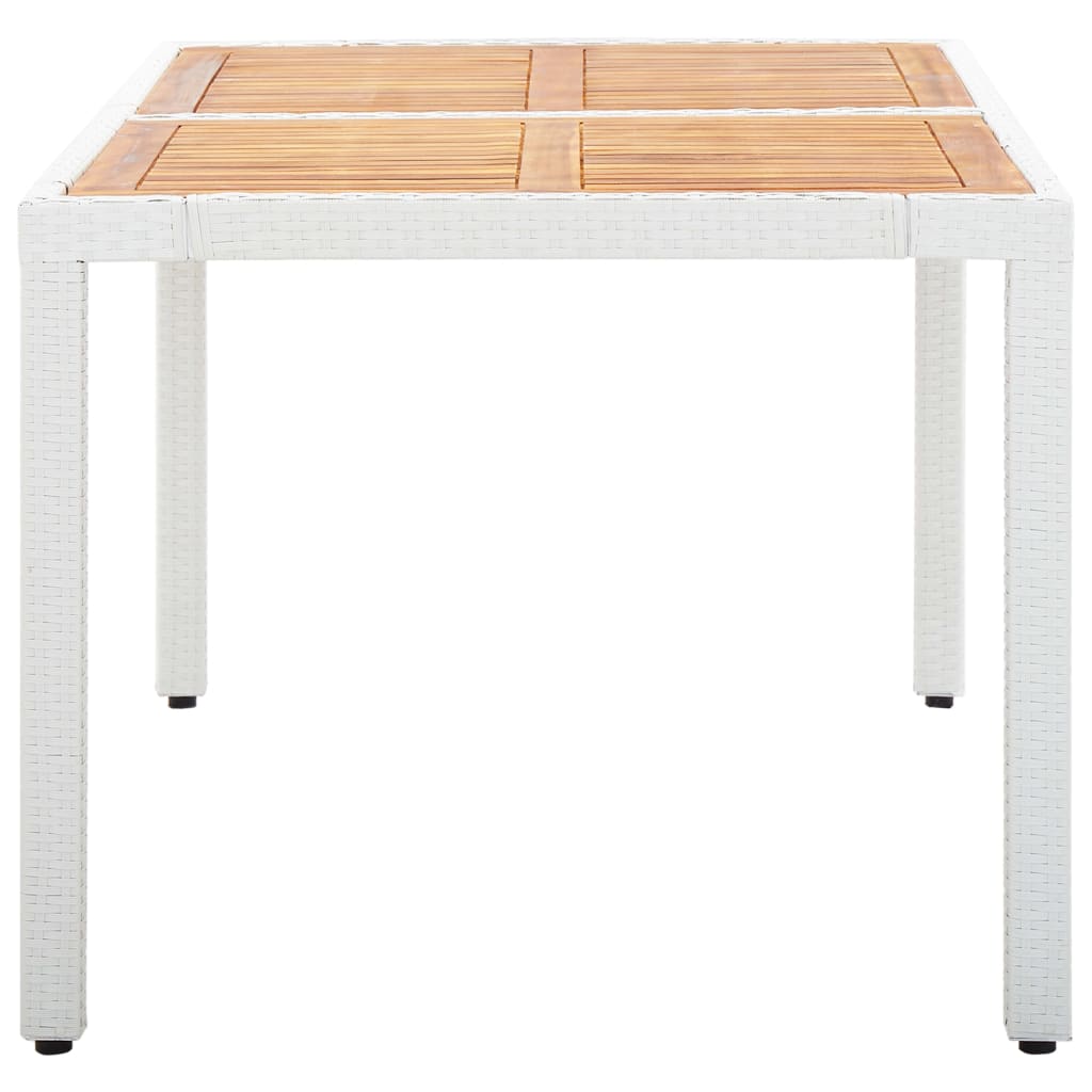 Set Mobilier De Exterior, 7 Piese, Alb, Poliratan