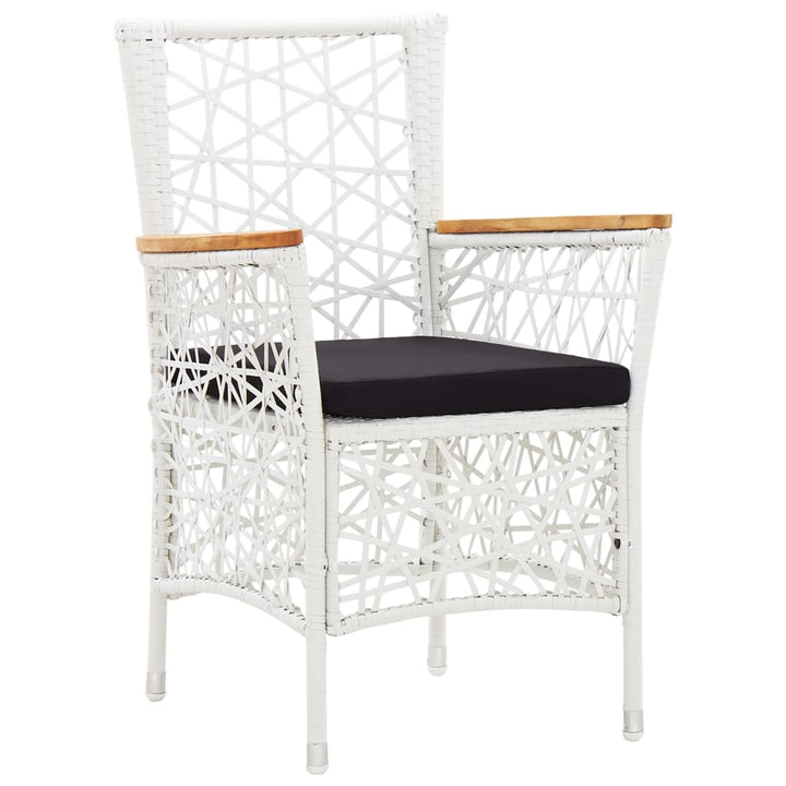 Set Mobilier De Exterior, 7 Piese, Alb, Poliratan