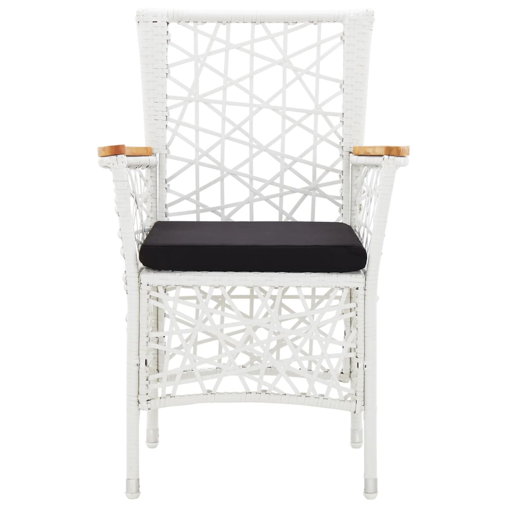 Set Mobilier De Exterior, 7 Piese, Alb, Poliratan