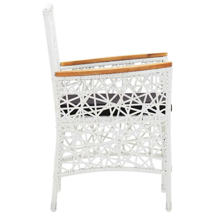 Set Mobilier De Exterior, 7 Piese, Alb, Poliratan