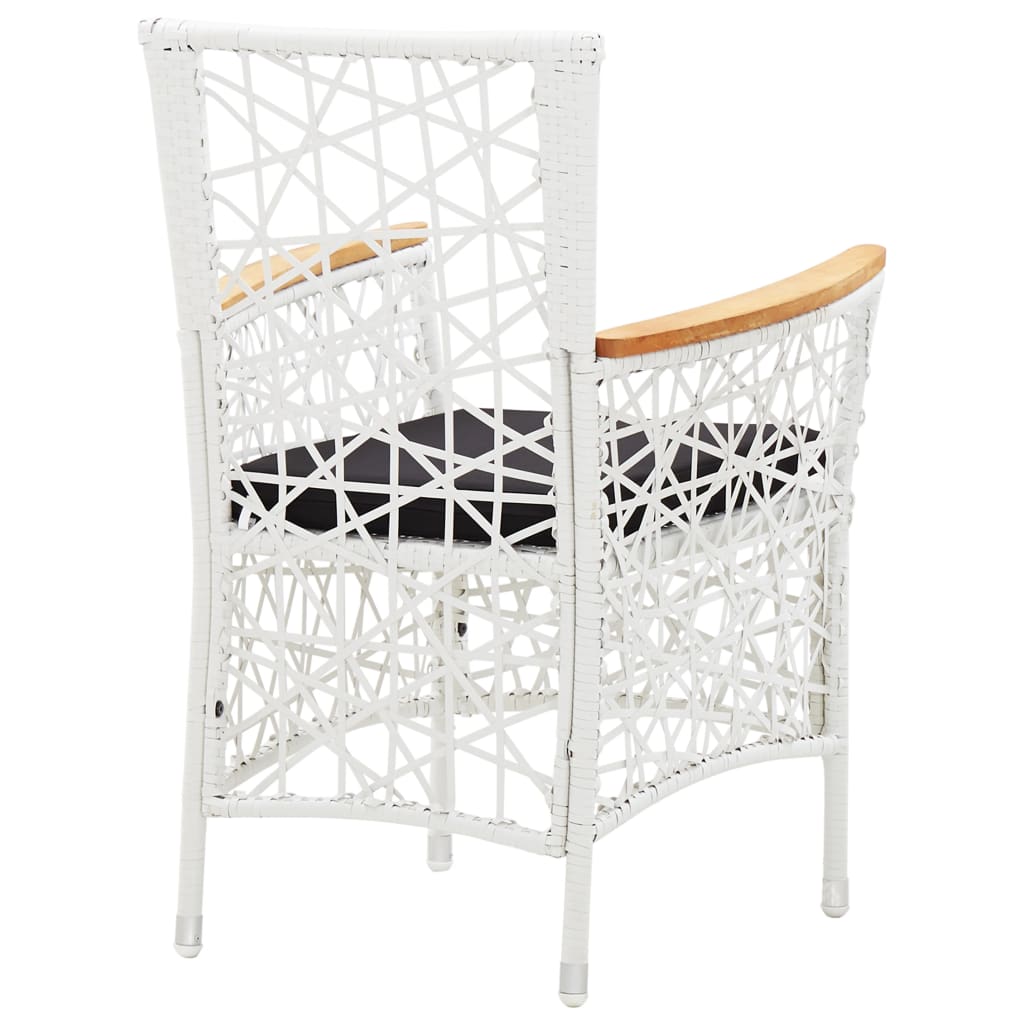 Set Mobilier De Exterior, 7 Piese, Alb, Poliratan
