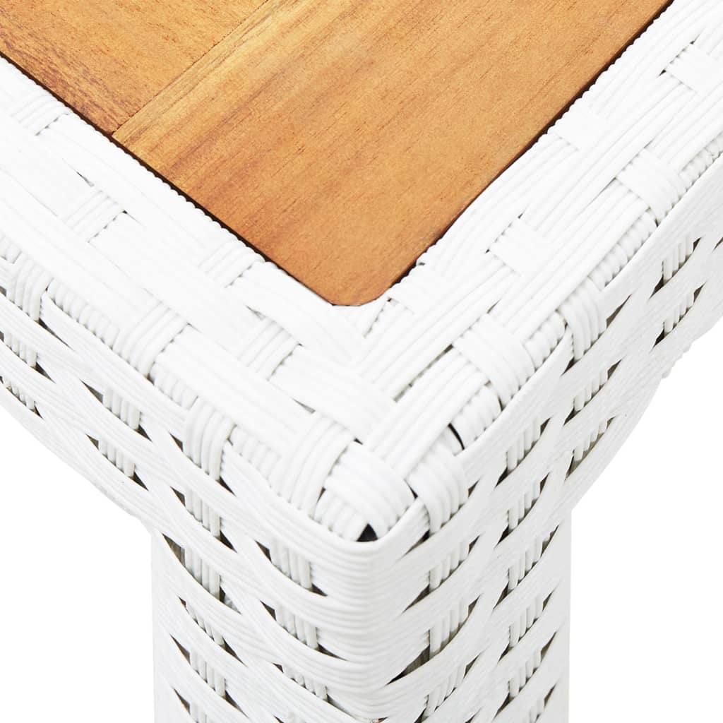 Set Mobilier De Exterior, 7 Piese, Alb, Poliratan