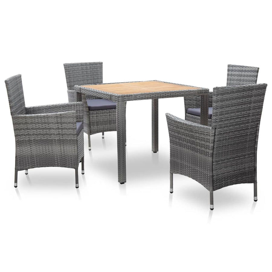 Set Mobilier De Exterior Cu Perne, 5 Piese, , Poliratan