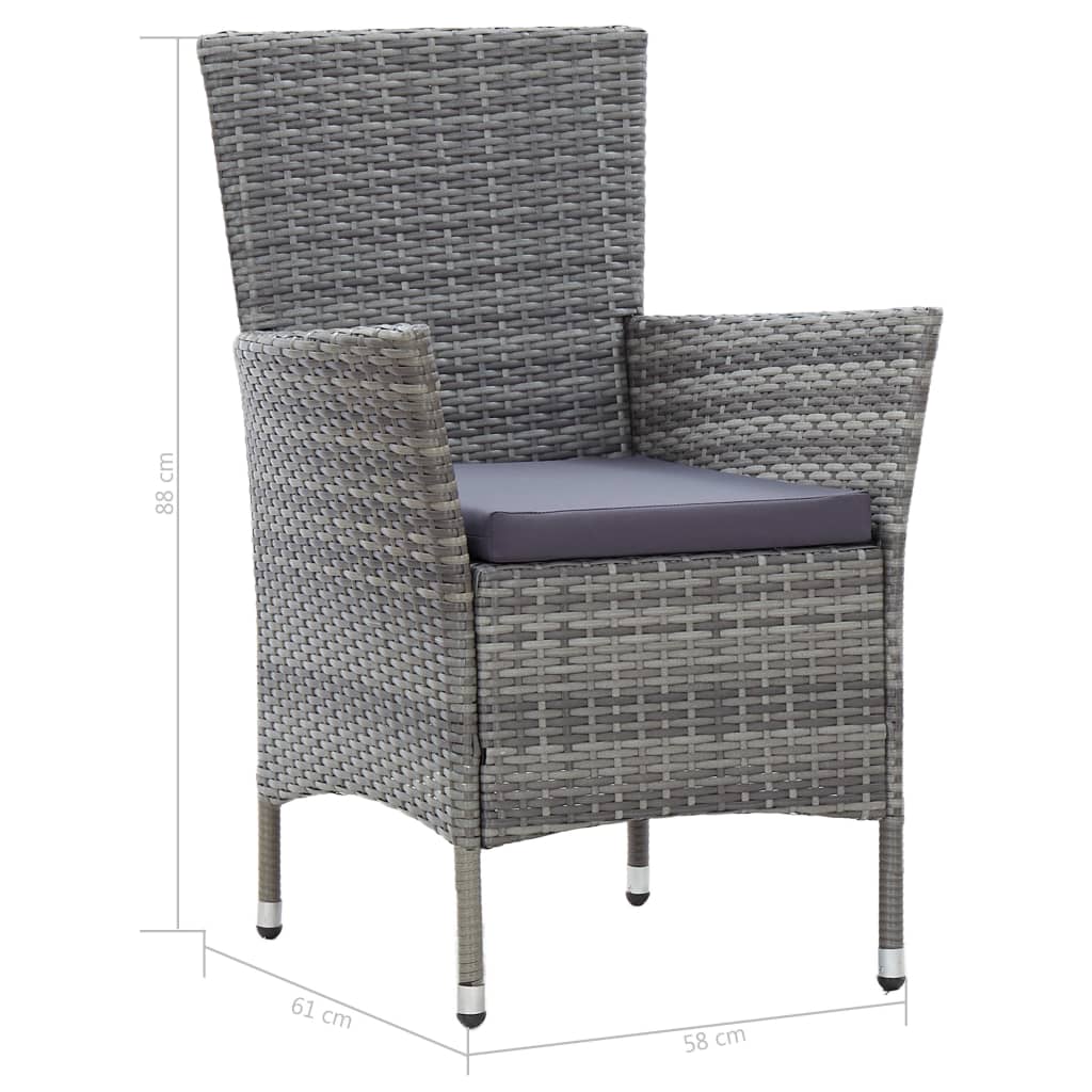 Set Mobilier De Exterior Cu Perne, 5 Piese, , Poliratan