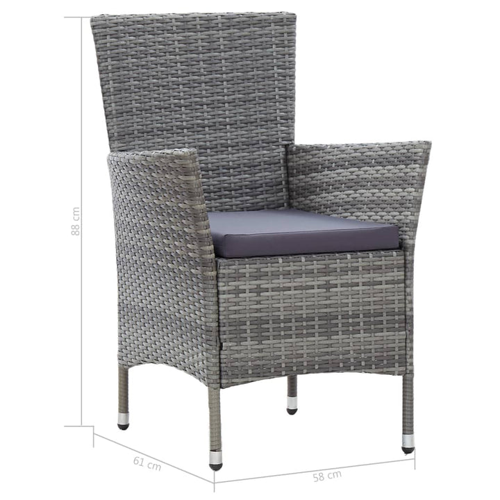 Set Mobilier De Exterior Cu Perne, 5 Piese, , Poliratan
