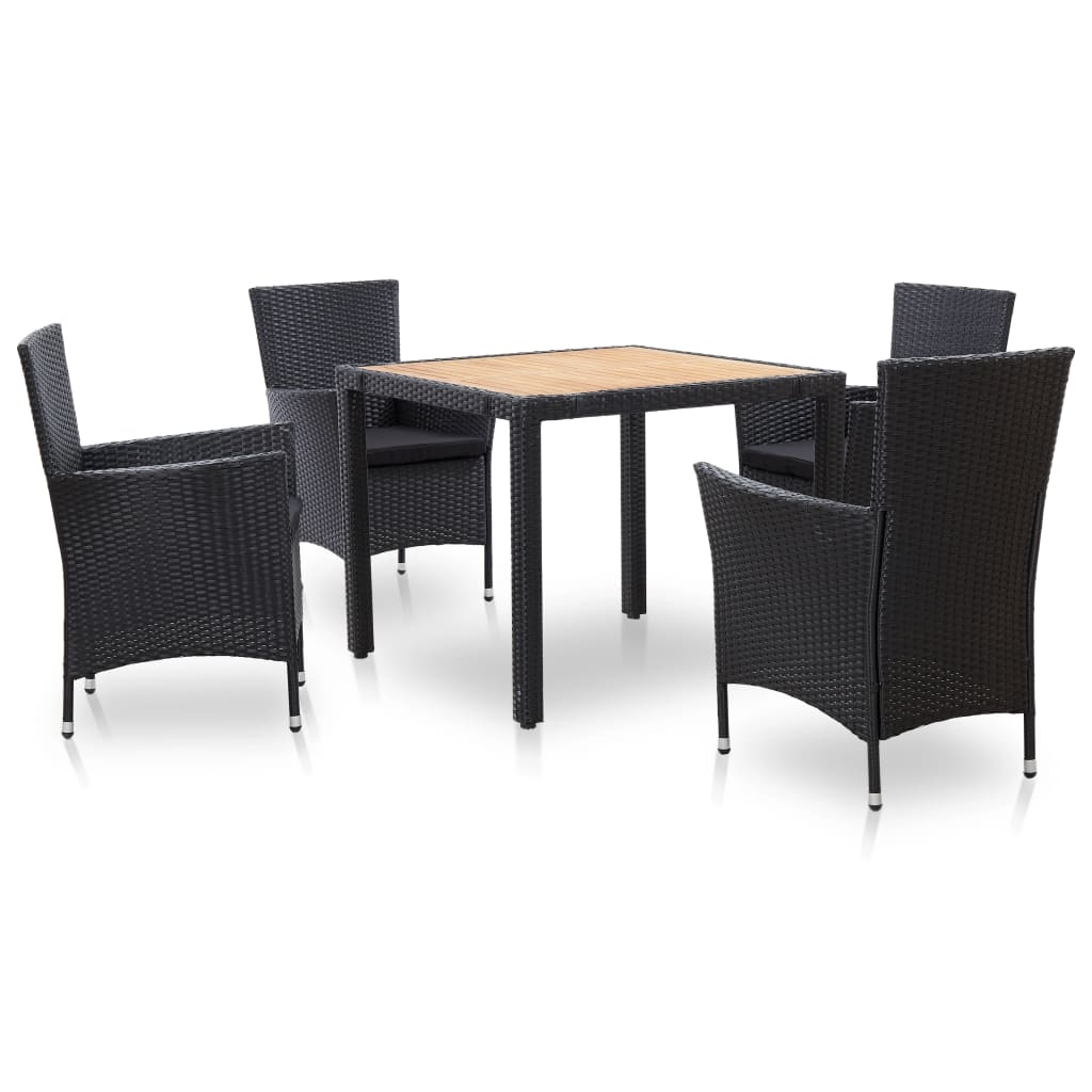 Set Mobilier De Exterior Cu Perne, 5 Piese, , Poliratan
