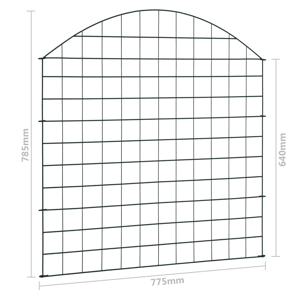 Set Gard De Grădină Arcuit, Verde, 77,5 X 78,5 Cm