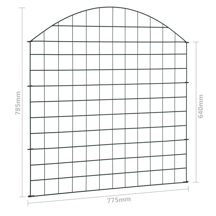 Set Gard De Grădină Arcuit, Verde, 77,5 X 78,5 Cm