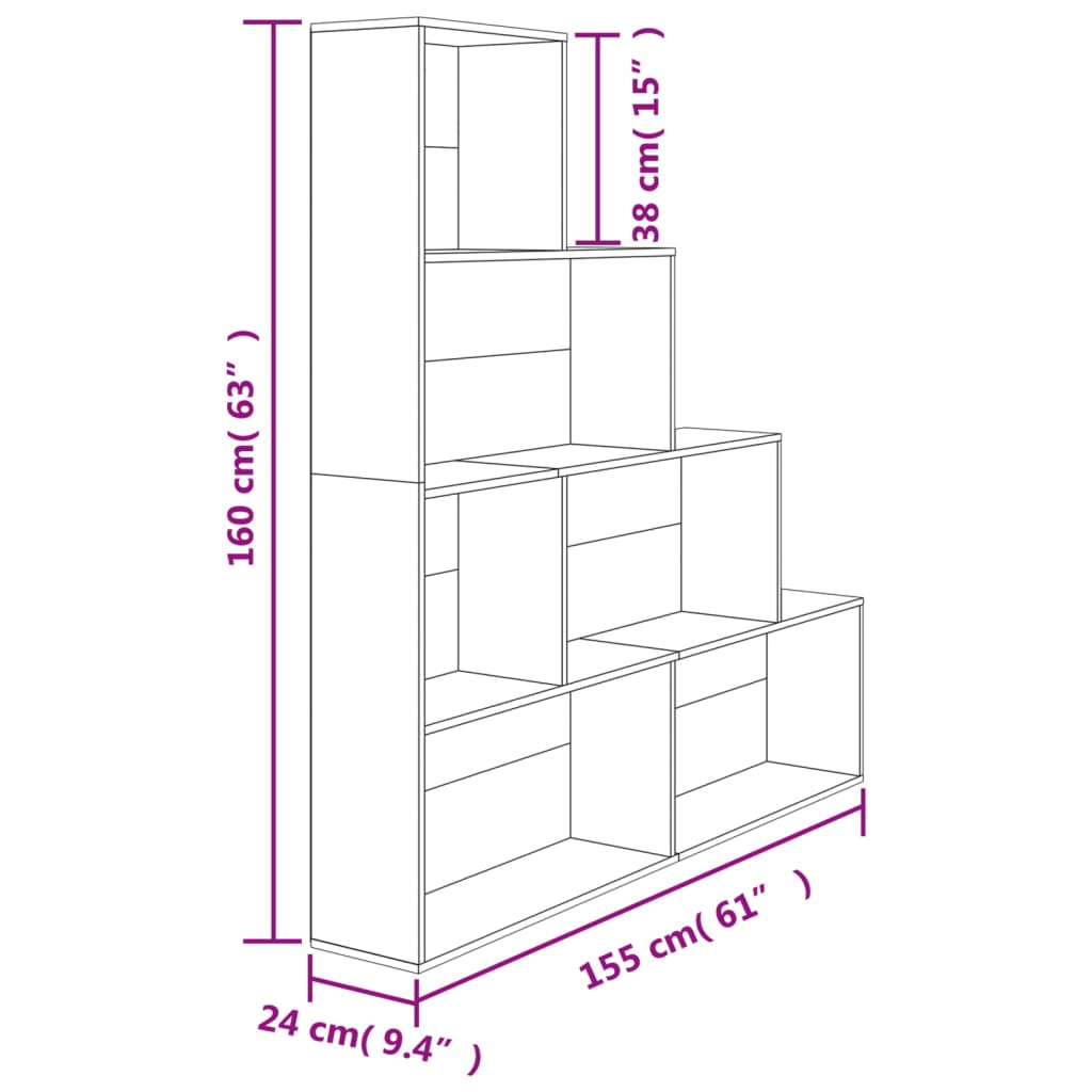 Bibliotecă/Separator 155X24X160 Cm Lemn Prelucrat