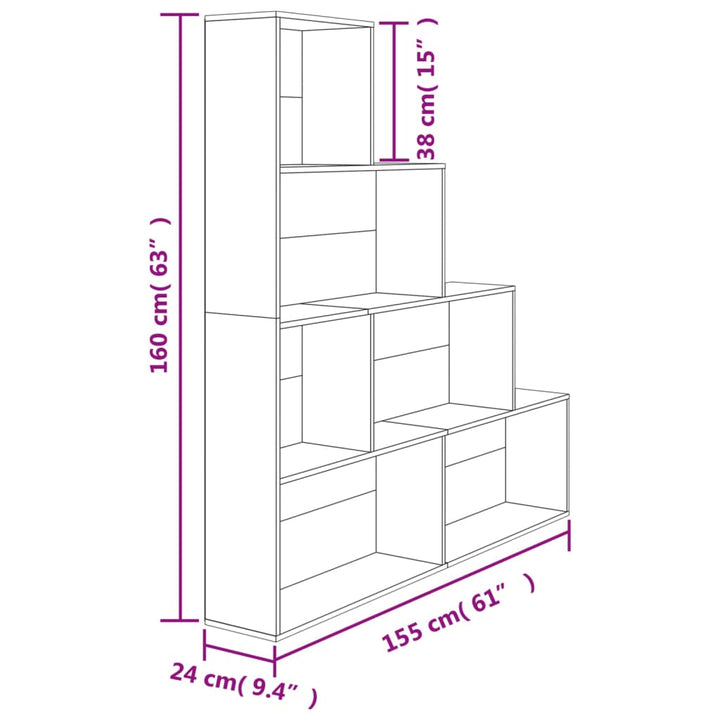 Bibliotecă/Separator 155X24X160 Cm Lemn Prelucrat