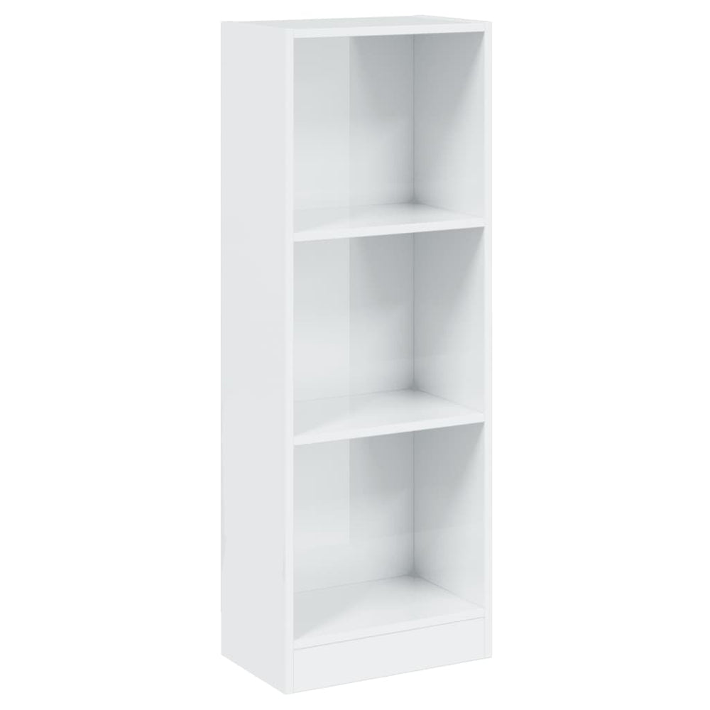 Bibliotecă Cu 3 Rafturi, Alb Extralucios, 40X24X