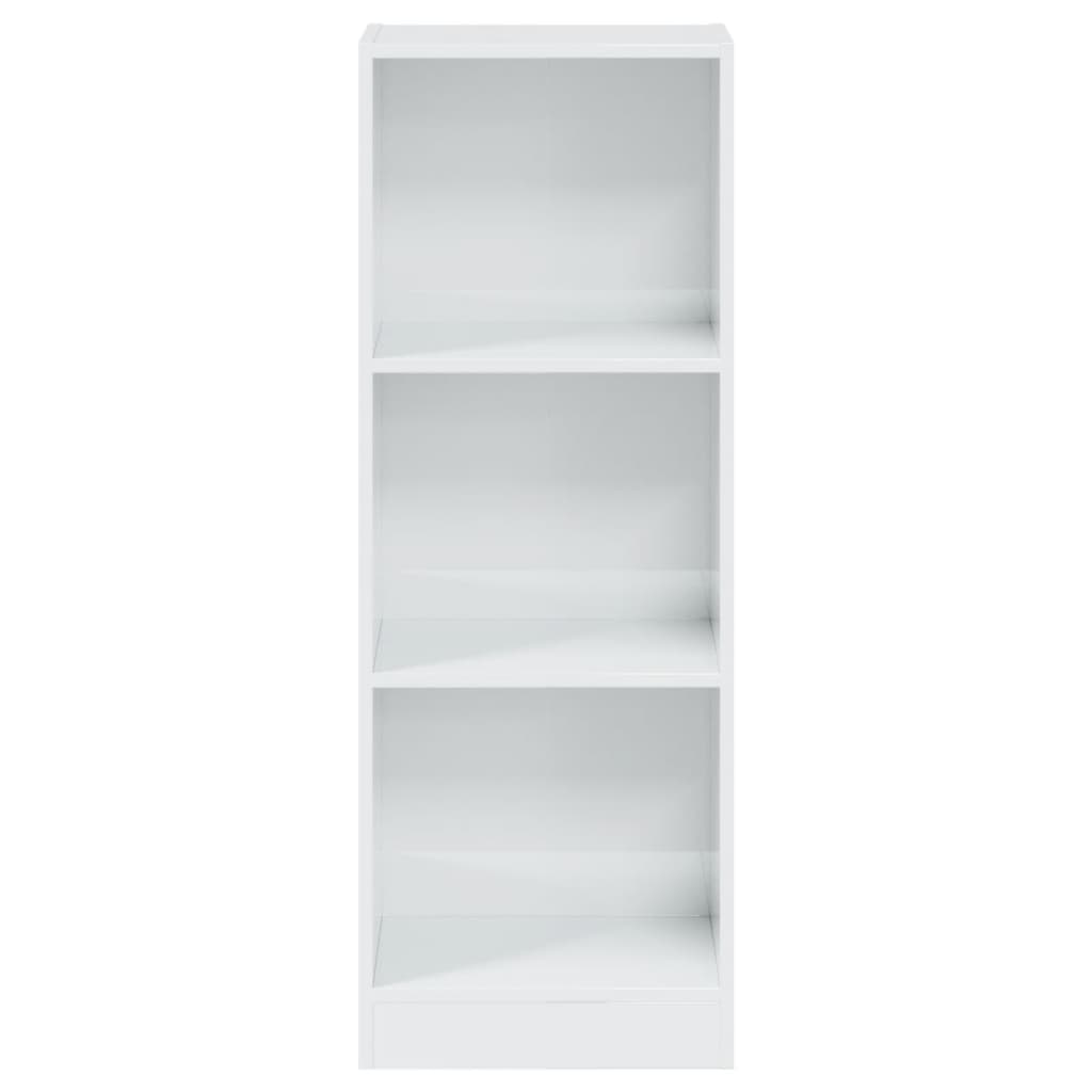 Bibliotecă Cu 3 Rafturi, Alb Extralucios, 40X24X
