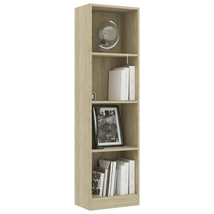 Bibliotecă 4 Rafturi 40X24X, Lemn Prelucrat