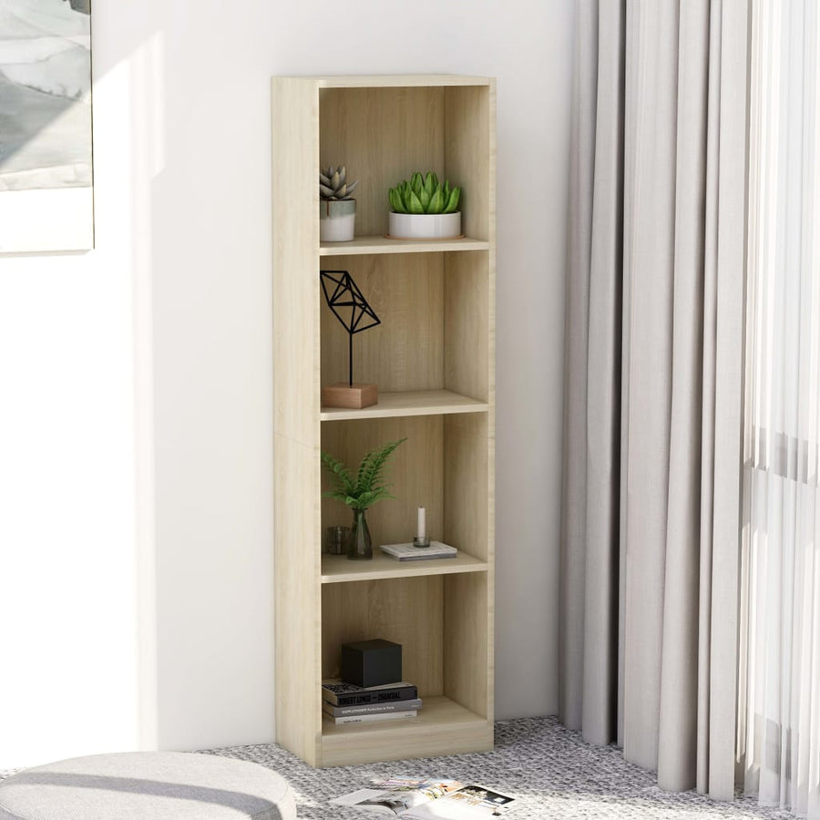 Bibliotecă 4 Rafturi 40X24X, Lemn Prelucrat