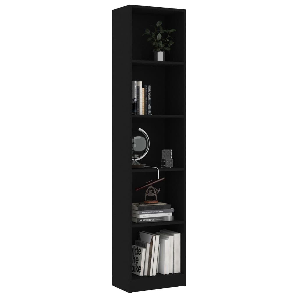 Bibliotecă Cu 5 Rafturi, , 40X24X, Lemn Prelucrat