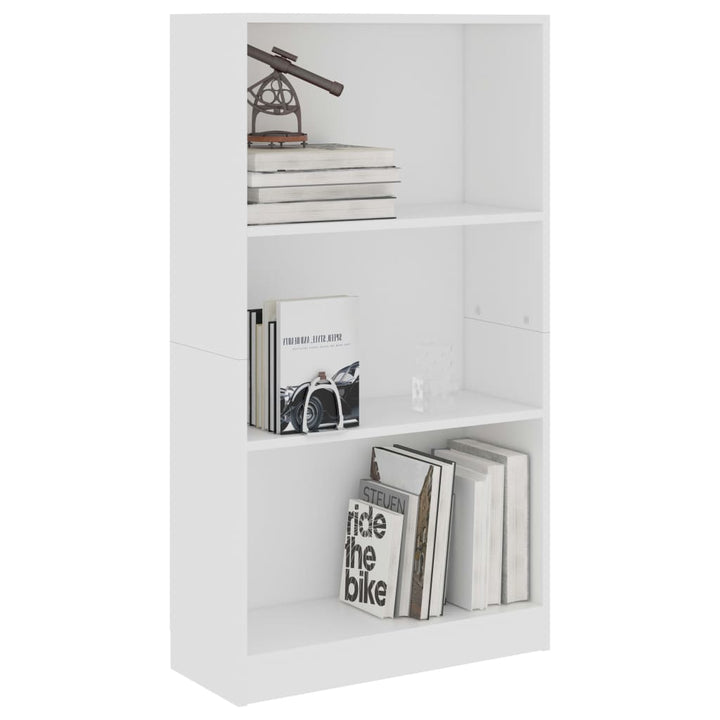 Bibliotecă Cu 3 Rafturi, , 60X24X, Lemn Compozit