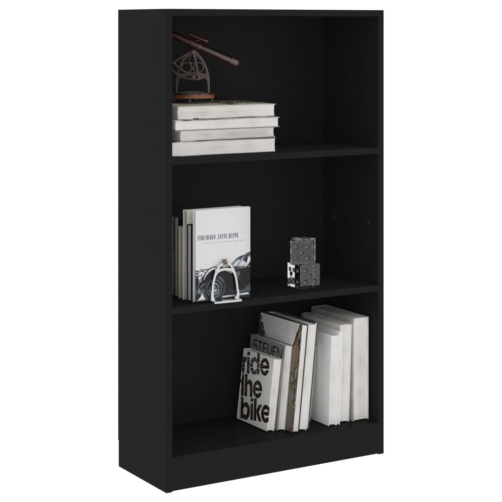 Bibliotecă Cu 3 Rafturi, , 60X24X, Lemn Compozit