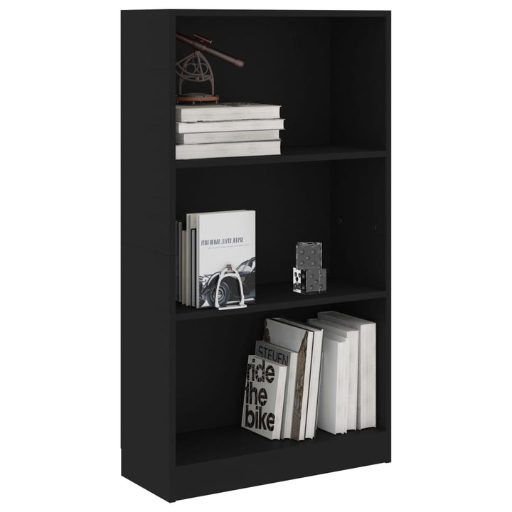 Bibliotecă Cu 3 Rafturi, , 60X24X, Lemn Compozit