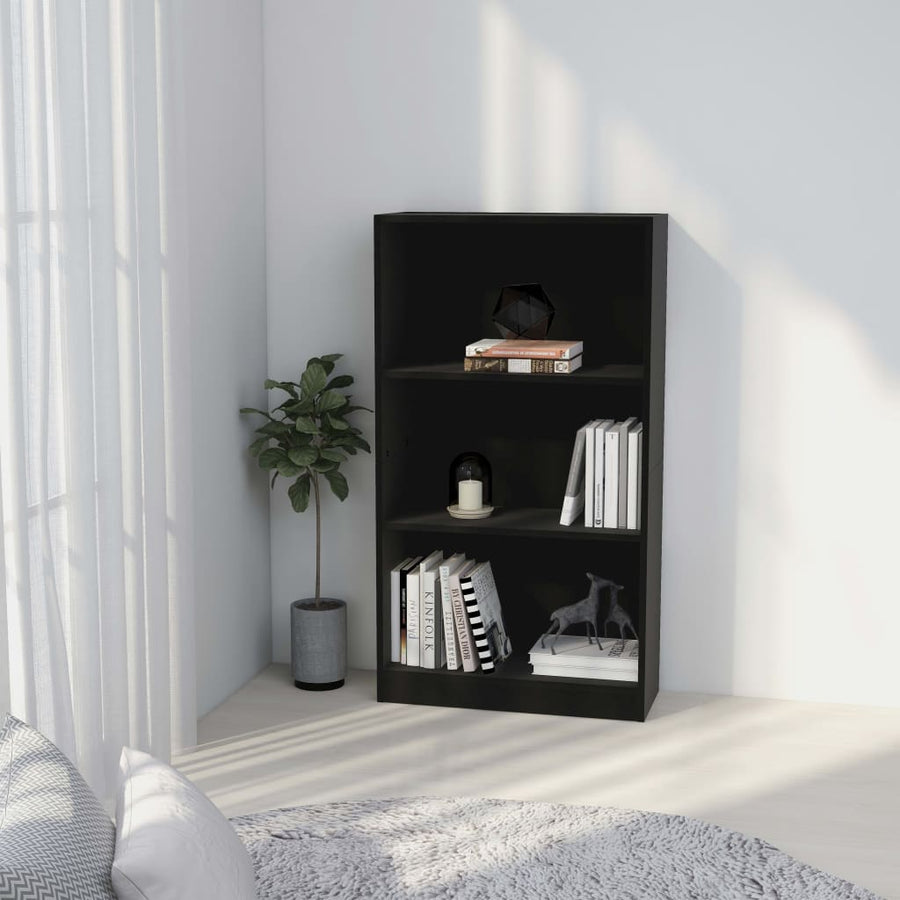 Bibliotecă Cu 3 Rafturi, , 60X24X, Lemn Compozit