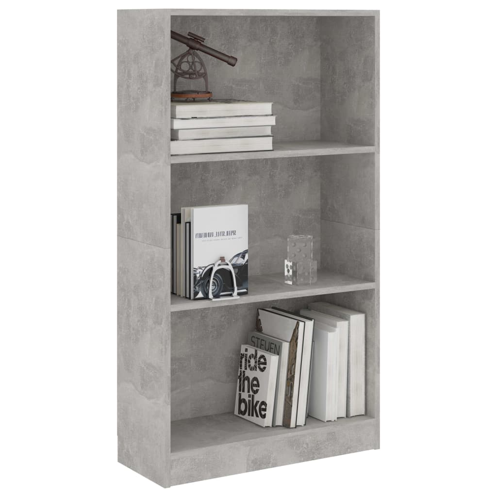 Bibliotecă Cu 3 Rafturi, , 60X24X, Lemn Compozit