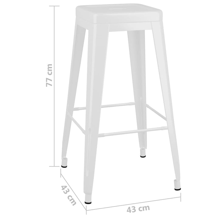 Scaune De Bar Stivuibile, 2 Buc., , Metal