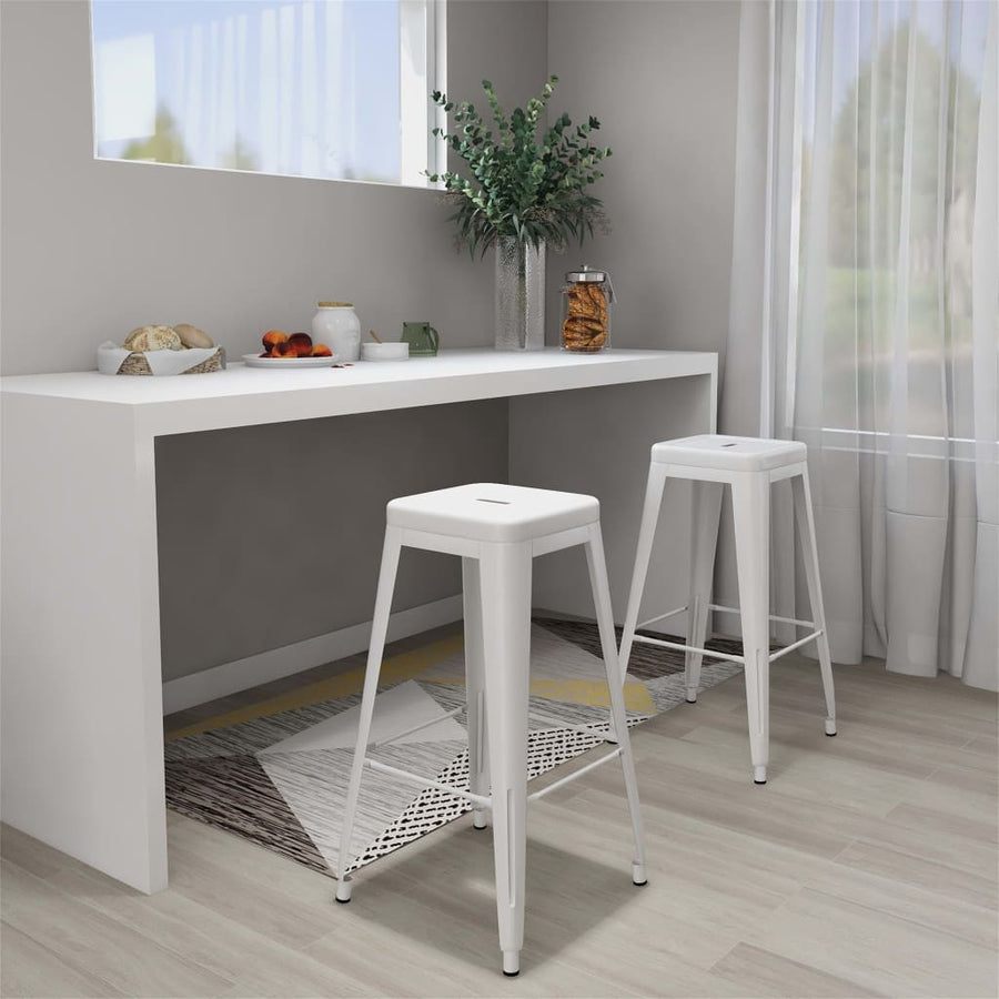 Scaune De Bar Stivuibile, 2 Buc., , Metal
