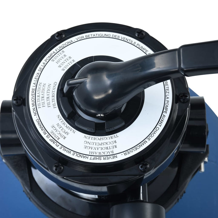 Filtru Cu Nisip Pentru Piscină Supapă 4 Poziții Albastru 300 Mm