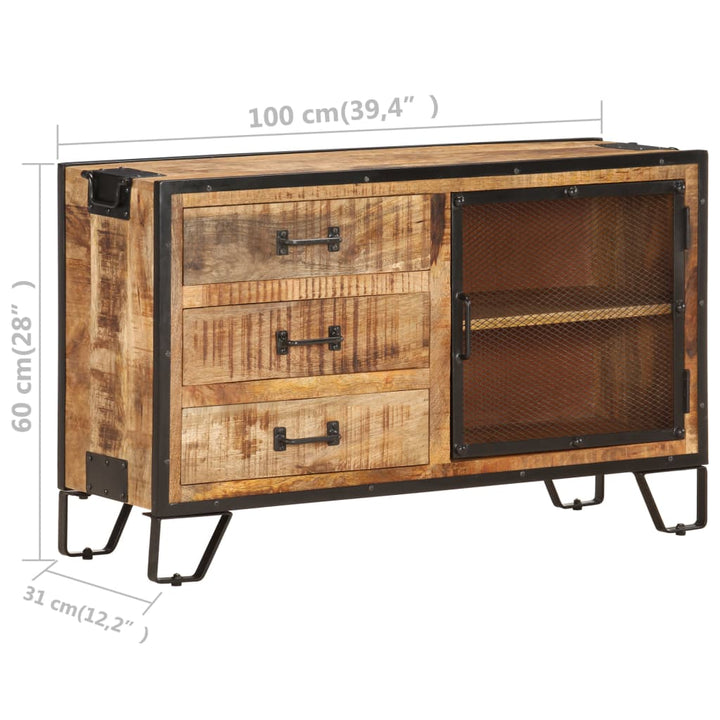 Dulap, 100X31X60 Cm, Lemn Masiv De Mango Nefinisat