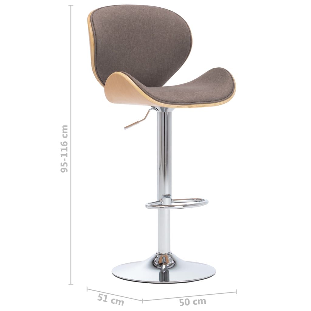 Scaun De Bar, Gri Taupe, Material Textil