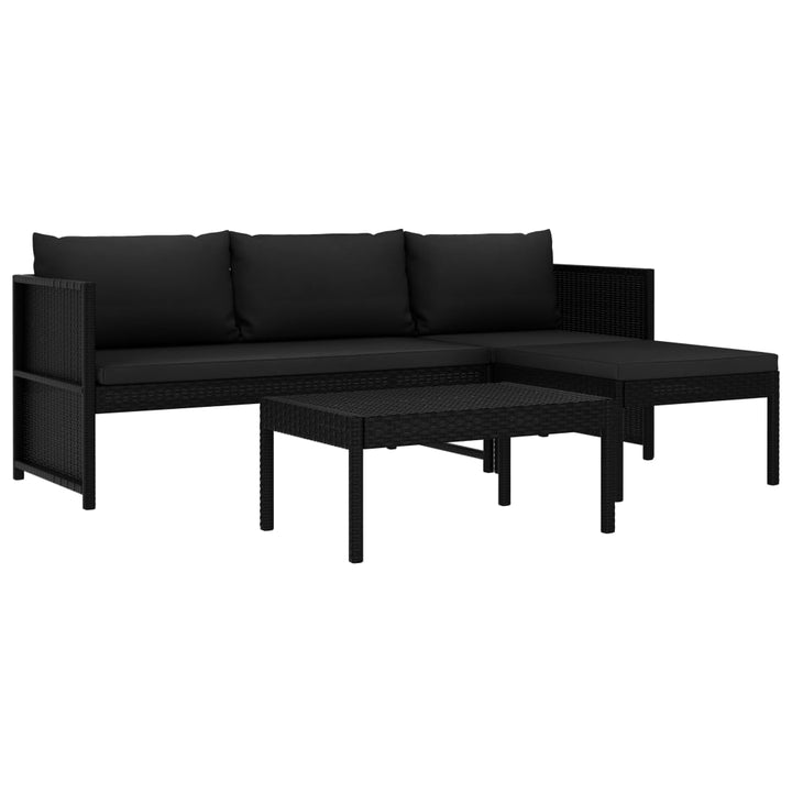 Set Mobilier De Grădină Cu Perne, 3 Piese, Maro, Poliratan