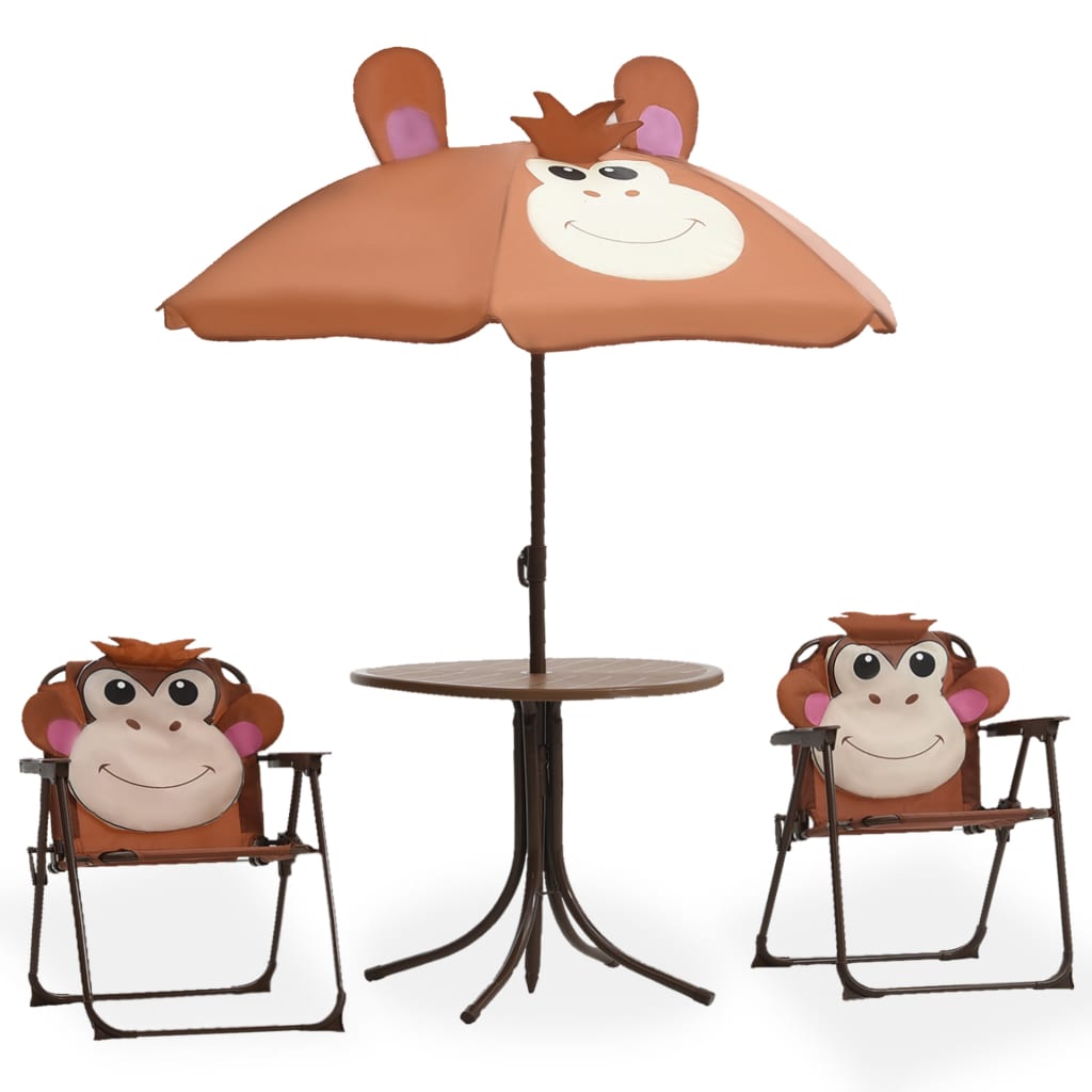 Set Bistro De Grădină Pentru Copii, Cu Umbrelă, 3 Piese,