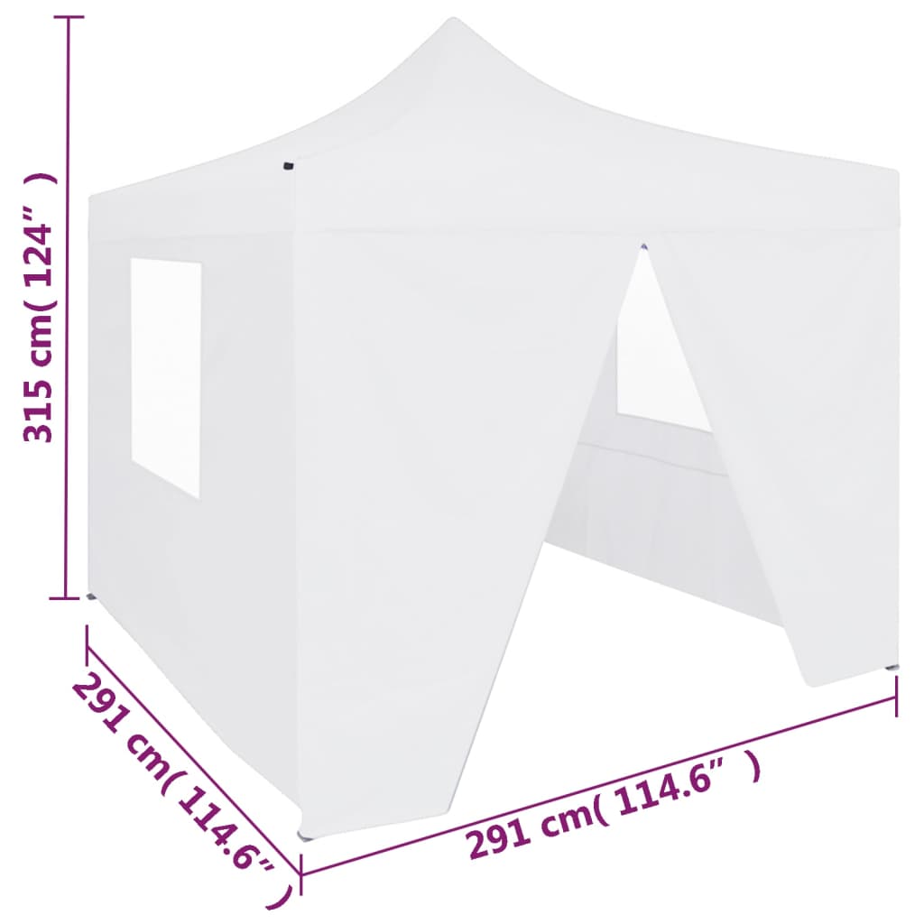 Cort De Petrecere Pliabil Cu 4 Pereți, Alb, 3 X 3 M, Oțel