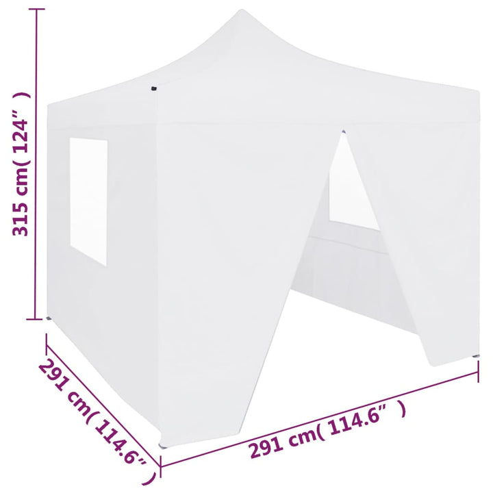 Cort De Petrecere Pliabil Cu 4 Pereți, Alb, 3 X 3 M, Oțel